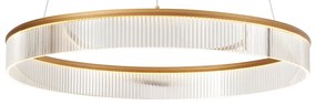 Lampada a sospensione moderna ottone 78 cm con LED dimmerabile a 3 livelli - Anello Chandelier