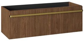 Mobile da bagno sotto lavabo RANDAL LOA noce opaco L 120 x H 40 x P 46 cm 1 cassetto, lavabo posizionabile centralmente non incluso