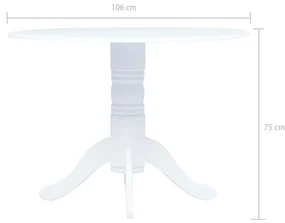 Tavolo da pranzo 106 cm in legno massello di hevea