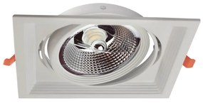 Faro da Incasso Orientabile Bianco - 1 lampada AR111 Foro 165x165mm