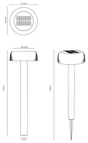 Zuma Line PT33111 - Lampada solare LED BLUET LED/2,5W/2000 mAh IP44 nero