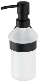 Dispenser di sapone in vetro da parete nero opaco 200 ml Bosio - Wenko