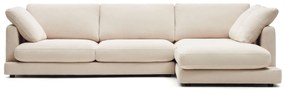 Kave Home - Divano Gala 4 posti con chaise longue destra beige 300 cm