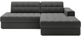 Divano angolare grigio tortora allungabile (con penisola a destra/con chaise lounge) con rivestimento in velluto Blezalt – ELTAP