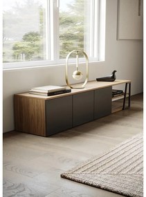 Tavolo TV nero in noce 190x45 cm Albi - TemaHome