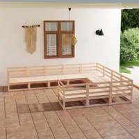 Set Divani da Giardino 10 pz in Legno Massello di Pino 3075994