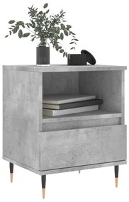 Comodini 2pz Grigio Cemento 40x35x50 cm in Legno Multistrato