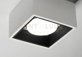 Nasso soffitto 1 luce quadrata nero in gesso