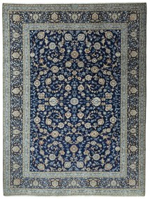 Kashan Tappeto 330 x 440 Blu (Iran) Annodato A Mano