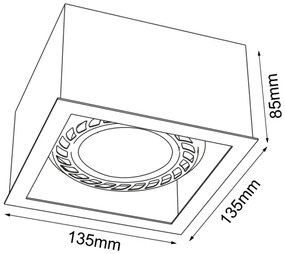 Brosline 1272 - Faretto CAGE 1xGU10/18W/230V bianco