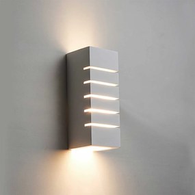Applique da Parete in Gesso Pitturabile Rettangolare E14