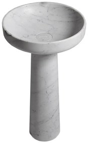 Antonio Lupi Design Ago185 Lavabo Freestanding Da Pavimento 50x85 Cm In Marmo Di Carrara Bianco