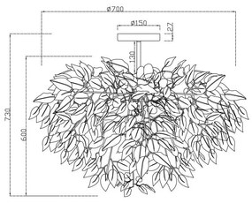 Lampada a sospensione bianca Ciondolo, altezza 73 cm Leavy - Trio