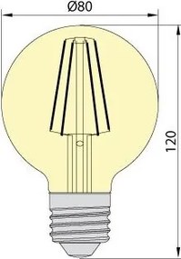 Lampadina LED LEDSTAR AMBER G80 E27/8W/230V 2200K