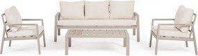 Set di mobili da giardino beige in alluminio per 5 persone Elna – Bizzotto