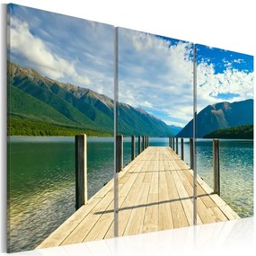 Quadro Molo sul lago  Colore Verde, Dimensioni e Misure 90x60