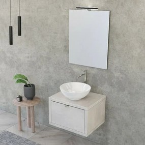 Mobile bagno sospeso 60 cm grigio nuvola Master lavabo 40 e specchio