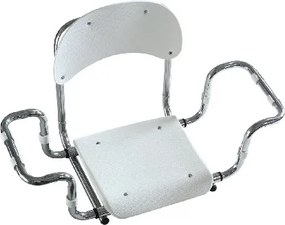 Sedile per vasca con schienale in polipropilene telaio cromo