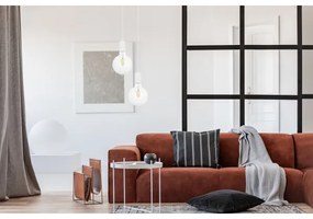 Lampadario a sospensione con filo MIROS 2xE27/60W/230V tondo bianco