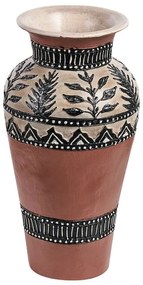 Terracotta Vaso decorativo 40 Marrone Nero SIAK Beliani