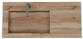 Lavabo a incasso rettangolare vasca a sinistra IDEEA L 100 x H 12 cm in legno beige opaco