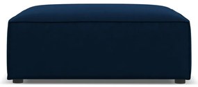 Poggiapiedi in blu scuro con rivestimento in velluto Jodie – Micadoni Home