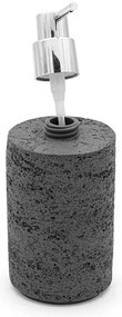 Dispenser sapone da appoggio grigio in resina effetto pietra Matera