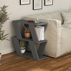 Tavolino da Soggiorno Laterale 57x60x22 cm in MDF Lazena Antracite...