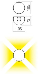 Redo 90500 -Applique a LED da esterno MILESTONE 4xLED/3W/230V IP54 antracite