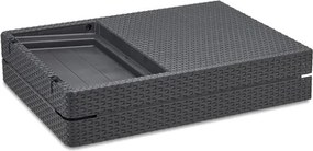 Lettino Prendisole In Resina Effetto Rattan Intrecciato Con Cuscino Jaipur Allibert Graphite