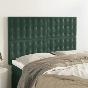Testiere 4 Pz Verde Scuro 72x5x78/88 Cm İn Velluto /