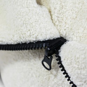 Pouf a sacco per bambini color crema con rivestimento in bouclé Cocoon 80 – SLOWDOWN