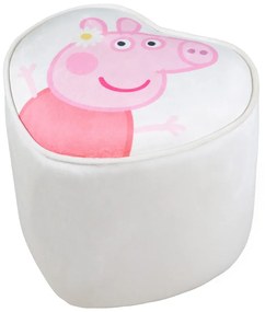 Pouf per bambini in velluto bianco Peppa Pig - Roba