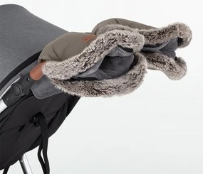 PETITE&MARS - SET Sacco per passeggino 4 in 1 COMFY + muffole per passeggino FURRY Mocha