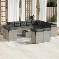 Set Divani da Giardino 14pz con Cuscini in Polyrattan 3218562