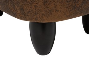 Pouf in tessuto similpelle marrone chiaro HIPPO  Beliani