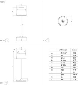 Lampada Esterno Moderna Mannera Alluminio Nero Policarbonato Bianco Led