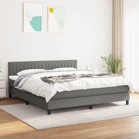 Giroletto A Molle Con Materasso Grigio Scuro 160x200 Cm Tessuto /