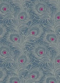 Little Greene Carta da parati Carlton House Terrace - Blue Plume