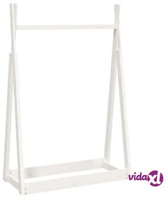 vidaXL Appendiabiti Bianco 100x45x150 cm in Legno Massello di Pino