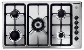 Piano cottura 5 fuochi L 86 cm PIM 950 AST (GH) EX INDESIT silver griglie in ghisa