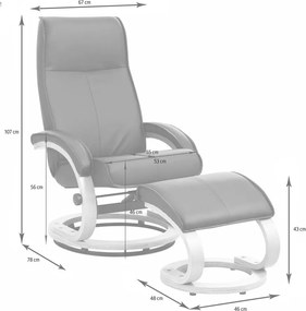 Set di poltrona e poggiapiedi grigi con rivestimento in tessuto Rika Paprika - Støraa