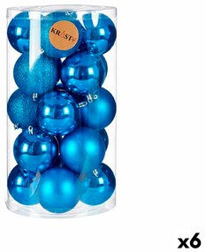 Set di palline di Natale Azzurro Plastica 8 x 9 x 8 cm (6 Unità)