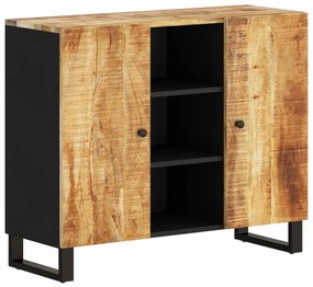 Credenza con 2 ante 90x33x75 cm in legno massello di mango