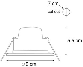 Set di 6 faretti a incasso neri con LED dimmerabile a 3 livelli IP65 - Blanca