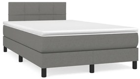 Letto A Molle Materasso E Led Grigio Scuro 120x190cm İn Tessuto /