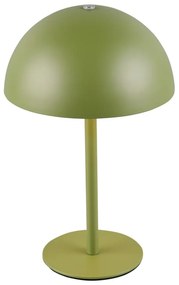Lampada da tavolo LED verde con paralume in metallo (altezza totale 21 cm) Munoz – Trio