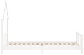 Giroletto per bambini bianco 90x200cm in legno massello di pino