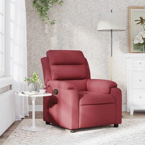 Poltrona Reclinabile İn Tessuto Rosso Vino /