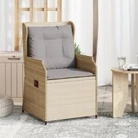 Sedie Reclinabili da Giardino 2pz con Cuscini Beige Polyrattan 368994